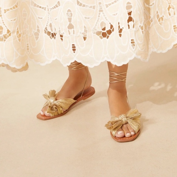 LOEFFLER RANDALL PEONY GOLD FLATS - Picture 2 of 4